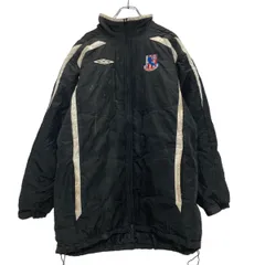 UMBRO ジップアップ ダウン・中綿ジャケット L ブラック ホワイト アンブロ ポケット 古着卸 アメリカ仕入 a511-5786