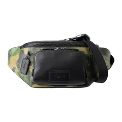 新品 コーチ COACH ウエストバッグ・ボディバッグ トラック ベルト バッグ・シグネチャー キャンバス・カモ プリント グリーンマルチ