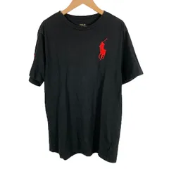 ポロ ラルフローレン POLO RALPH LAUREN 半袖Tシャツ トップス ビッグポニー ロゴ刺繍 ブラック レッド XL