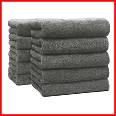 ブラックグレー) (75cmX35cm 通気 防臭 抗菌 極細繊維 業務用 家庭用 10枚 人気 引っ掛けやすい 毛羽落ち少ない 耐久性 速乾 なめらか ふわふわ 無地 吸水速乾 10枚セット フェイスタオル