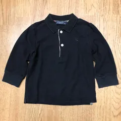 BURBERRY LONDON バーバリー ロンドン サイズ80cm 子供服 ベビー服 長袖 ポロシャツ トップス ワンポイント 刺繍 黒 秋冬