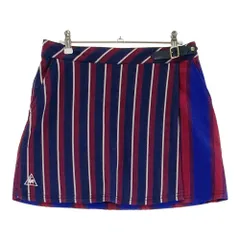 サイズ：11 LE COQ GOLF ルコックゴルフ  ストレッチスカート ラップ風 ストライプ柄 ネイビー系 [240101449640] ゴルフウェア レディース ストスト
