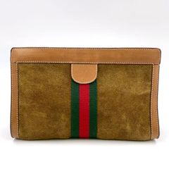GUCCI シェリーライン スエード ブラウン クラッチバッグ - メルカリ