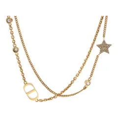 ［極美品］DIOR PETIT CD ダブルネックレス　スター　ラインストーン ディオール PETIT CD ダブル ネックレス GP×ラインストーン