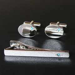 鎌倉カフス工房　12月の誕生石　ターコイズカフス　ネクタイピンセット ギフト・プレゼントにもおすすめ