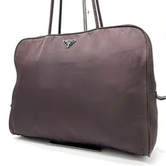 【良品】 PRADA プラダ トートバッグ ハンドバッグ ジッパー  三角ロゴプレート シルバー金具 A4収納 大容量 総柄 白タグ 肩掛け テスートナイロン ユニセックス グレー 灰色
