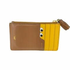 アニヤハインドマーチ ANYA HINDMARCH PEEPING EYES ZIP CARD CASE ピーピング アイズ ジップ カードケース ブラウン×イエロー レディース 表記無 のサムネイル