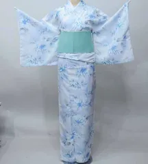 浴衣 単品 仕立て上がり 女性用 ephemere エフェメール ポリエステル100％ アイスブルー 夏祭り 花火大会 NO42155のサムネイル