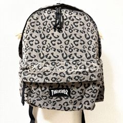 大人気別注アイテム◎推し活にも！【jouetie × THRASHER】ジュエティ スラッシャー リュックサック バックパック グレー レオパード ヒョウ 柄 スエード調 スタッズ ロック ストリート コラボ ユニセックス 男女兼用 サイズF/M14897SS