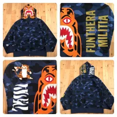 Blue camo × Gold タイガー パーカー Lサイズ tiger full zip hoodie a bathing ape bape エイプ ベイプ アベイシングエイプ NIGO
