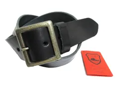 栃木レザーベルト　黒　アンティークゴールド鍍金（めっき）バックル　４０ｍｍ幅　一枚革