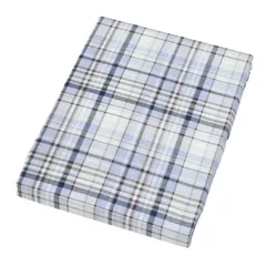 ブルー_掛け布団カバー nishikawa 【 西川 】掛け布団カバー シングル 洗える お肌に優しい肌触りの綿100% 10か所ひも付き チェック柄 スリーピュア 寝具 ブルー SI03300002