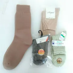 靴下　4足セット　冬用　夏用　ウール混　麻混　厚手　まとめ売り　ナイガイ