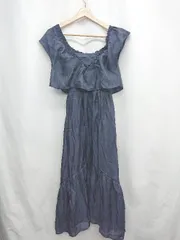 ◇ ⊂◎●未使用● GRL グレイル フリル ロング キャミワンピース サイズS ネイビー レディース E  【1502180034244】