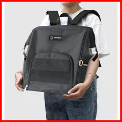 ペットキャリーバッグ、折りたたみ式リュック、通院、散歩、災害時、旅行、猫、ネコ、ペットグッズ、ペット用品、調節可能なパッド入りショルダーストラップ、防水 (ブラック)