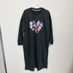 新品未使用 タグ付き BT21 ビューティーイシビル M 9号 ロング トレーナー ワンピース グレー BTS カジュアル