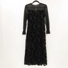 【姫路東店】 中古 ワンピース シアー切替フラワージャガードワンピース PGD1042509A0001 ブラック 【110】