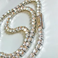 新品 匿名配送 サージカルステンレス CZ 幅3.5mm テニスチェーンネックレス