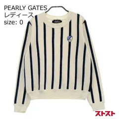 PEARLY GATES パーリーゲイツ ウール混 ニットセーター ストライプ柄 ホワイト系 0 [240101139562]