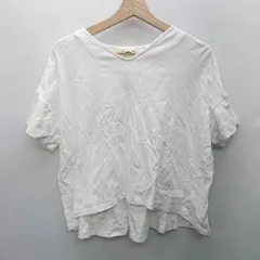 ◇ ⊂ AMERICAN HOLIC アメリカン ホリック コットン100％ 半袖 カットソー サイズL ホワイト レディース E  【1501160035271】