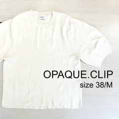 【OPAQUE.CLIP】アイスタッチ パフスリーブニット（半袖）ホワイト【38/Mサイズ】[E-051]