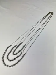 ３連ネックレス アクセサリー ビーズ ロングチューブ ネックレス