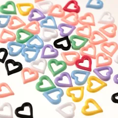 デコパーツ ハート カラフル 8mm 1000個 ミックス 3D ミニ ネイルパーツ レジン ハンドメイド 手芸 パーツ BD3769