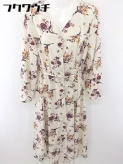 ◇ ◎ fifth フィフス 花柄 Vネック 長袖 ロング ワンピース サイズM アイボリー マルチ レディース  【中古】 【1111290002137】
