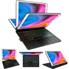 新品 [業界独創な設計・360°回転] iPad 9世代 キーボード ケース iPad 8世代 キーボード 10.2インチ 高精度タッチパッド付き 7色バ ックライト ワイヤレス Bluetooth キーボードPencil充電可能 Type-C接続急速充電 ペ