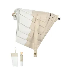 KIZAWA 日傘 uvカット 100 遮光 形状安定 折りたたみ日傘 完全遮光 レディース 遮熱 軽量 折り畳み日傘 コンパクト バンブー 持ち手 母の日 プレゼント 6本骨 親骨50cm (オフ×ベージュ) 1