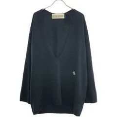 INSCRIRE アンスクリア 21AW ディープVネック エルボーパッチカシミヤニットセーター I21AW-IBC019 ネイビー Mのサムネイル