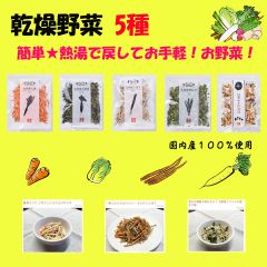 乾燥野菜 5種類 5袋セット 吉良食品 人参　ごぼう　大根葉　ねぎ 手軽に野菜
