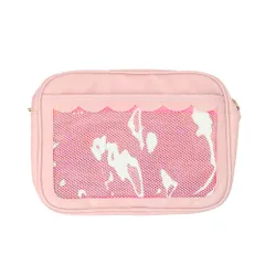 ☆ ピンク ☆ 痛バッグ ショルダー 軽量 クリア gbag4133 痛バッグ ショルダーバッグ クリアバッグ ビニール 痛バ ポケット 痛バック トートバッグ ショルダーバック 学生 バッグ バック かばん メッセンジャーバッグ アレンジ 軽量 女の子