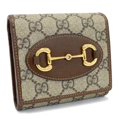 【中古】グッチ/ホースビット/スモール/ウォレット/二つ折り財布/621891/GGスプリーム/ベージュ/エボニー/ブラウン/GUCCI