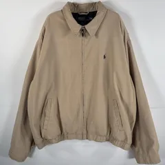 古着 90's/90年代 ポロバイラルフローレン Polo by Ralph Lauren スウィングトップジャケット 大きいサイズ ワンポイント XXL  ベージュ メンズ