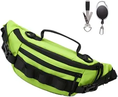 Thujopsis フィッシングバッグ エギングバッグ 渓流釣り フライフィッシング 船釣り オフショアジギング ボディバッグ ヒップバッグ コンパクト 小さめ 防水 登山 サイクリング ツーリング 男女兼用(グリーン)