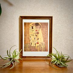 訳アリ☆アウトレット品☆新品☆額付アートポスター◇グスタフ・クリムト☆Gustav Klimt☆The Kiss☆接吻☆絵画☆壁掛け☆インテリア☆名画☆