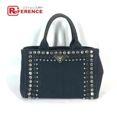 PRADA プラダ トートバッグ ストーン付き カナパS 1BG439 キャンバス