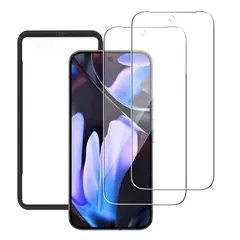 【人気商品】9 Pro Pro 9 対応 / / 液晶保護フィルム グーグルピクセル 指紋認証対応 2枚入 ガイド枠付き ガラスフィルム 用 自動吸着 10 10 硬度9H Pixel Pixel 耐衝撃 Google iXinQu