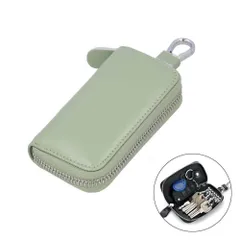 ☆ グリーン ☆ 本革キーケース キーホルダー keyhcl9301 キーケース スマートキー カード スマートキーケース スマートキーカバー キーホルダー スマート キー ケース 本革 レザー メンズ レディース カード2枚 コンパクト おしゃれ シンプル