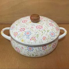 エジリー　レトロ　ホーロー両手鍋　やかん　2点 ビンテージデッドストック】純国産エジリー（EJIRY）18cm