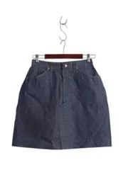 【お得なクーポン配布中!】 デッドストック 70s USA製 ラングラー デニム ミニ スカート レディース S 程 新品 ヴィンテージ ミニ丈 ひざ上 台型 シンプル バットダイ