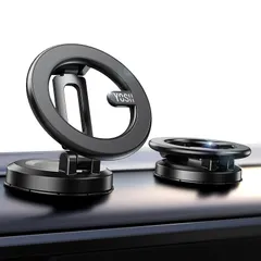 【曲面対応】YOSH 2024 スマホホルダー 車 マグネット Mag-Safe対応 独自の曲面粘着テープ 折りたたみ 片手操作 磁力強化 Mag-Safe車載ホルダー スマホスタンド 車 マグネット 車載ホルダー マグセーフ 車載 スマホスタンド iph