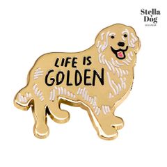 【閉店セール全品半額】ゴールデンレトリーバーピンバッジ  ゴールド　金色　ドッググッズ　ペットグッズ