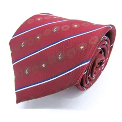 ディズニー ブランド ネクタイ クリスマス ミッキー ミニー ストライプ柄 PO メンズ レッド Disney 【中古】