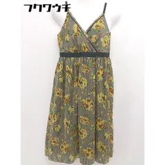 ◇ CROLLA クローラ 花柄 カシュクール キャミソール 膝丈 ワンピース サイズ 38 ベージュ イエロー マルチ レディース  【1108260007797】