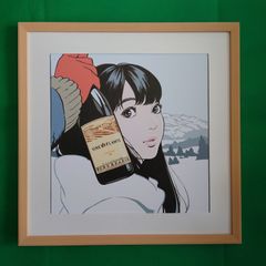 江口寿史　【レア】イラストレーション　Ｆ　LP盤サイズ額装品
