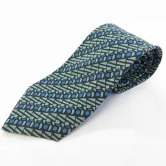 #ae クリスチャンディオール ChristianDior ネクタイ 紺 青 緑系 総柄 シルク フランス製 ヴィンテージ メンズ 945258 k01