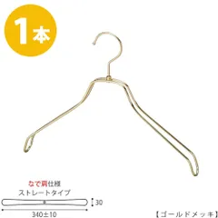 TAYA ハンガー シャツ用 なで肩仕様/TSW-2468BR-BN-38NK ゴールドメッキ/1本 プロ仕様 【フック回転】【レディースシャツ用】 収納 ハンガー プレゼント ギフト ハンガーのタヤのサムネイル