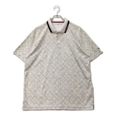 中古 メンズ トミーヒルフィガーゴルフ TOMMY HILFIGER GOLF 半袖ポロシャツ LL 白×グレー系 モノグラム